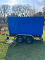 Gesloten aanhangwagen met stevige bache dubbelasser 750 kg, Auto diversen, Aanhangers en Bagagewagens, Ophalen, Zo goed als nieuw