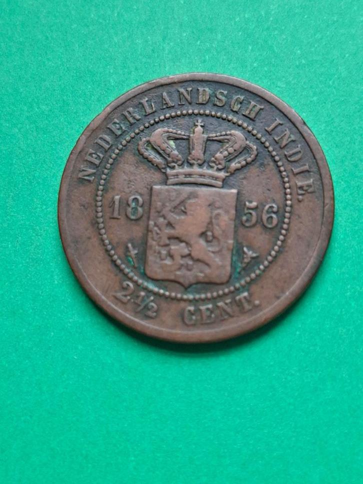 1856 Indes orientales néerlandaises 1/2 sol en bronze, rare, Timbres & Monnaies, Monnaies | Asie, Monnaie en vrac, Asie du Sud Est