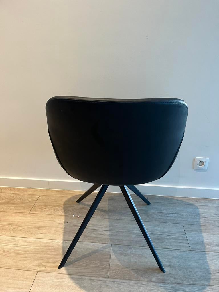 6x lederlook kuipstoelen, Huis en Inrichting, Stoelen, Ophalen, Gebruikt, Zwart, Vijf, Zes of meer stoelen