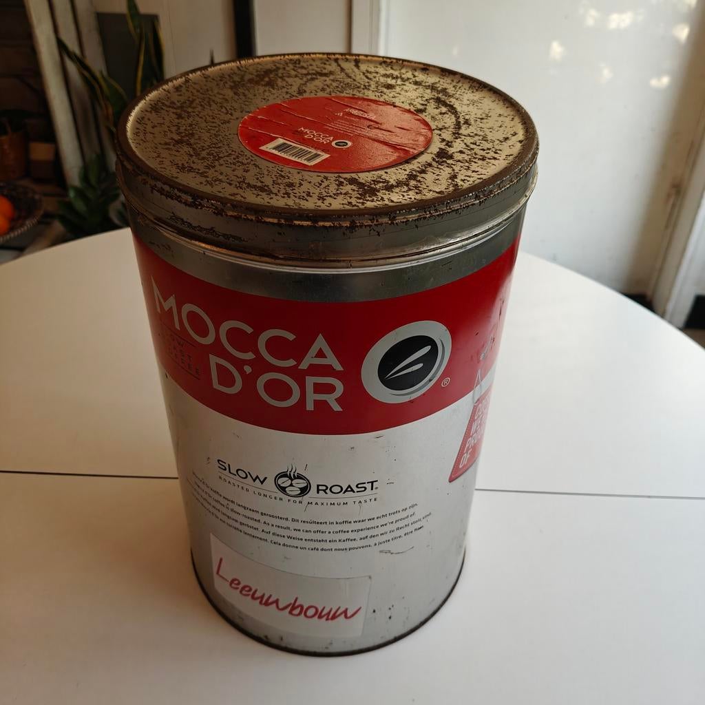 Vintage en groot (36 CM) koffieblik Mocca d’Or, Ophalen of Verzenden