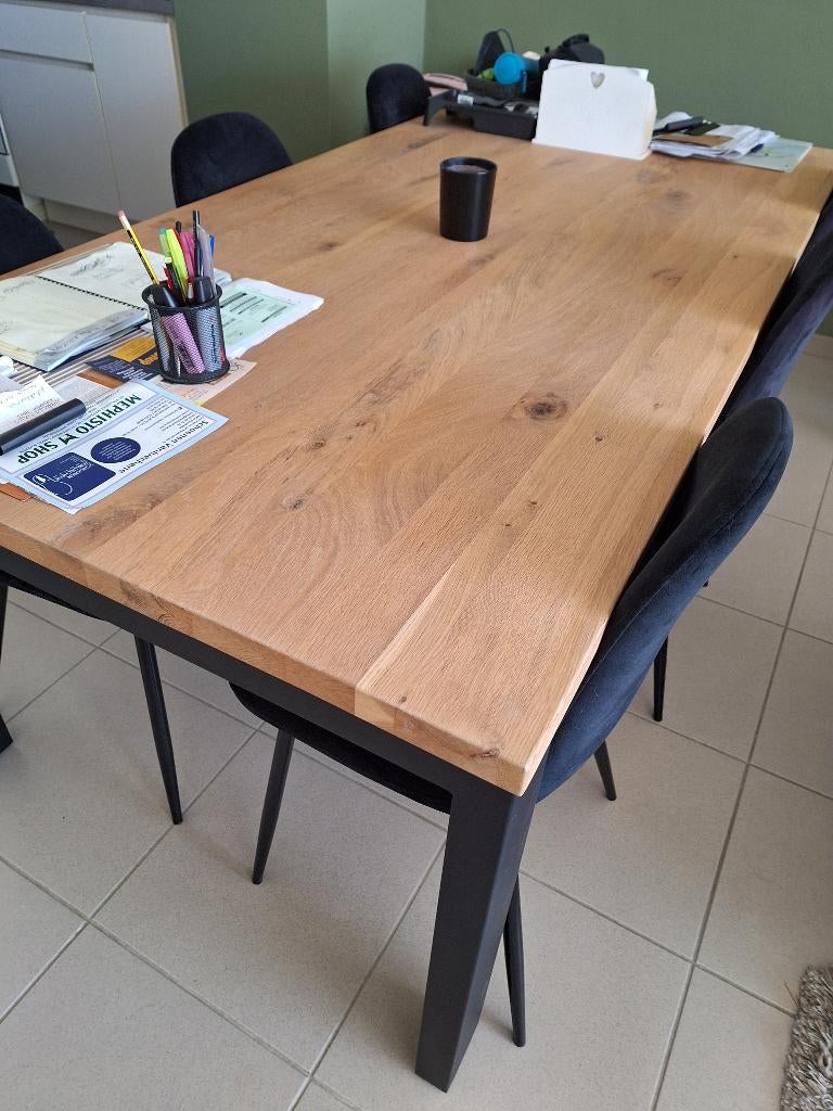 Mooie eettafel 2m op 1m / massieve eik, Huis en Inrichting, Tafels | Eettafels, Ophalen, 100 tot 150 cm, Eikenhout, 200 cm of meer