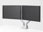 Premium Fully JAX dual monitor arm met horiz. sliders (WIT), Ophalen, Zo goed als nieuw, In hoogte verstelbaar