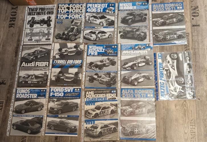 Tamiya vintage handleidingen onroad, Hobby en Vrije tijd, Modelbouw | Radiografisch | Auto's, Zo goed als nieuw, Ophalen of Verzenden