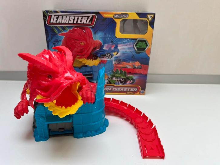 Teamsterz Dinosaurus Racebaan - 3 jaar, Enfants & Bébés, Jouets | Circuits, Comme neuf, Circuit, Mécanique à remonter, Autres marques