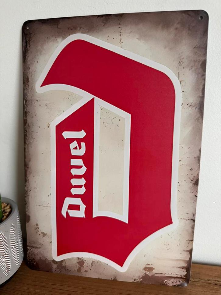 Metalen reclamebord Duvel, Verzamelen, Biermerken, Nieuw, Reclamebord, Plaat of Schild, Duvel, Ophalen of Verzenden