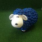 Mini lam met wol blauw groot deco, Ophalen of Verzenden, Nieuw, Kunststof, Dierenbeeld