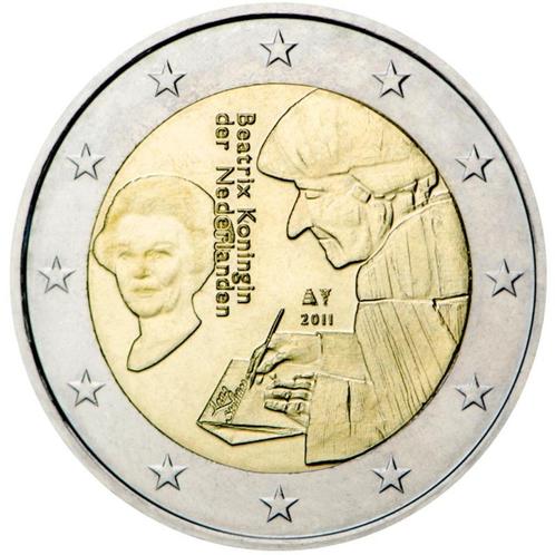 2 euro Nederland 2011 - Erasmus-Lof der zotheid (UNC), Postzegels en Munten, Munten | Europa | Euromunten, Losse munt, 2 euro