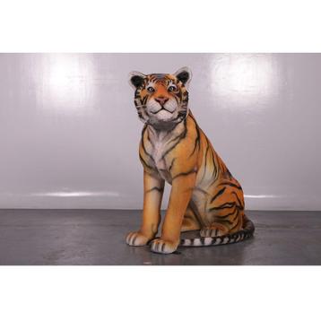 Tigre assis — Statue de tigre longueur 129 cm disponible aux enchères