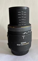 Sigma Macro lens 50mm f 1.28 DG voor Canon, Ophalen of Verzenden, Zo goed als nieuw, Macrolens