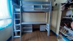 Houten hoogslaper met bureau en kastjes, Huis en Inrichting, Slaapkamer | Stapelbedden en Hoogslapers, Ophalen, Gebruikt, Hoogslaper