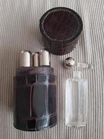 Art déco 1930 -1940 coffret à parfums de voyage cuir marron, Enlèvement ou Envoi