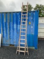 Houten schuifladder, Doe-het-zelf en Bouw, Ladders en Trappen, Ophalen, Gebruikt, Ladder, 4 meter of meer