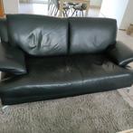 Gratis zwarte lederen salon, Huis en Inrichting, Zetels | Complete zithoeken, Ophalen, Gebruikt, Leer