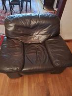 lederen bruine salon, Huis en Inrichting, Zetels | Zetels, Ophalen, Leer, Zo goed als nieuw, Rechte bank
