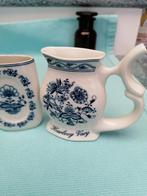 Blauw witte kuuroordbekers porselein gemerkt, Antiek en Kunst, Ophalen of Verzenden