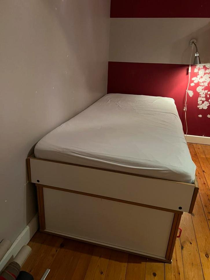 Cadre de lit simple 90cm Evolukit avec rangement, Maison & Meubles, Chambre à coucher | Lits boxsprings, Utilisé, 90 cm, 200 cm