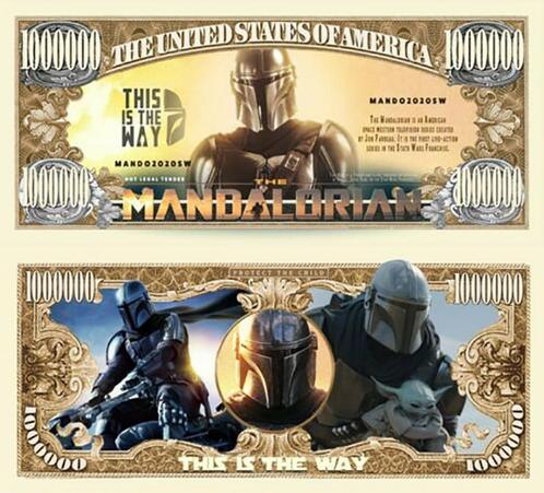 USA 1 million $ banknote The Mandalorian - Movie Legends NEW, Timbres & Monnaies, Billets de banque | Amérique, Billets en vrac