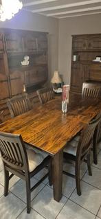 Eiken eetkamer met tafel en stoelen, Tuin en Terras, Ophalen, Gebruikt