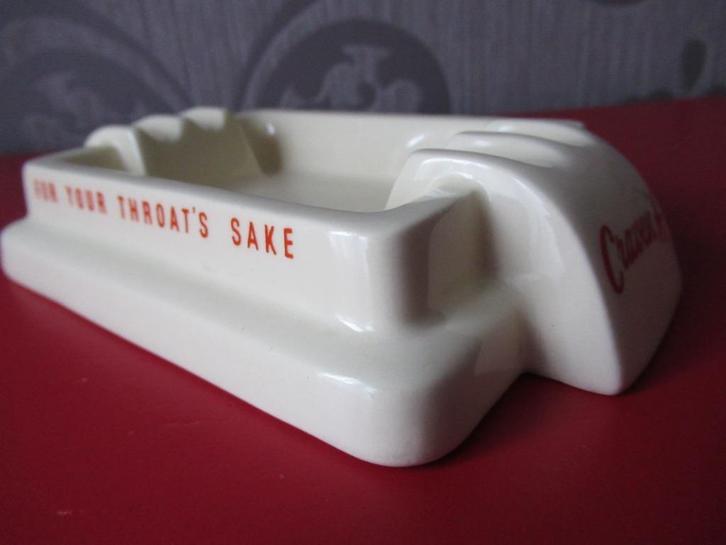 asbak-CRAVEN A-FOR YOUR THROAT'S SAKE-1920/30-LONDON-ANTIE, Verzamelen, Rookartikelen, Aanstekers en Luciferdoosjes, Zo goed als nieuw