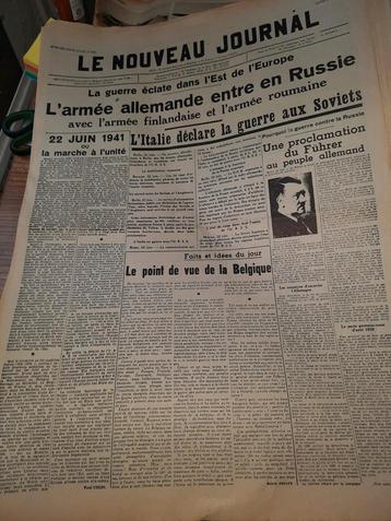 Le nouveau journal - 23 Juin 1941 - allemand en Russie beschikbaar voor biedingen