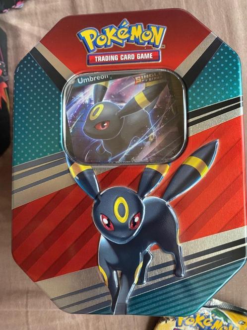 Umbreon Tin box + promo kaart + holo’s , trainers , legendar, Collections, Cartes à jouer, Jokers & Jeux des sept familles, Comme neuf