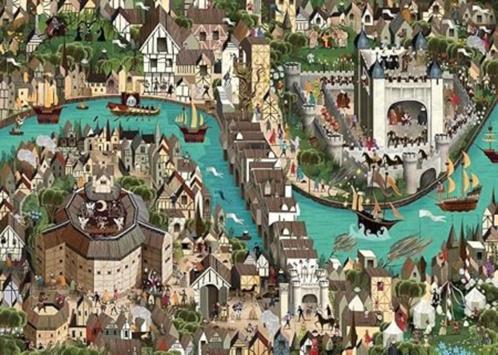 „Shakespeare's World” puzzel van 1000 stukjes (68 x 48,5 cm), Hobby en Vrije tijd, Denksport en Puzzels, Zo goed als nieuw, Legpuzzel