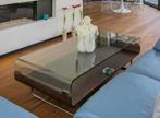 Design salontafel met gebogen glas, Ophalen, Zo goed als nieuw, Glas