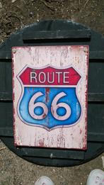 plaque vintage 40x30 en bois d albesia motif route 66, Tuin en Terras, Brievenbussen, Ophalen of Verzenden, Nieuw, Hout