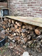 Partij open haard hout + hout balken + smeedijzeren vuurkorf, Huis en Inrichting, Haarden, Ophalen