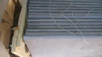 Gevelplint in blauwe hardsteen 15 tot 40m hoog, Ophalen, 100 tot 150 cm, Hardsteen, Nieuw