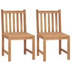 Tuinstoelen 2 st massief teakhout, Ophalen of Verzenden, Nieuw, Hout