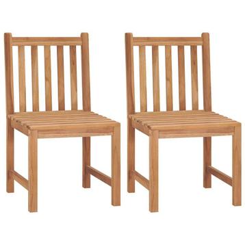 Tuinstoelen 2 st massief teakhout beschikbaar voor biedingen