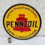 PENNZOIL PLAAT METAL PENN OIL COMPANY PETROL MEDINA 1999 US, Ophalen of Verzenden, Gebruikt, Reclamebord