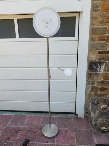 Lampadaire chromé avec lampe de lecture, Enlèvement ou Envoi, Comme neuf