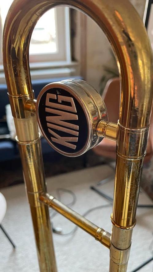 King 606, Muziek en Instrumenten, Blaasinstrumenten | Trombones, Gebruikt, Tenor, Met koffer, Ophalen