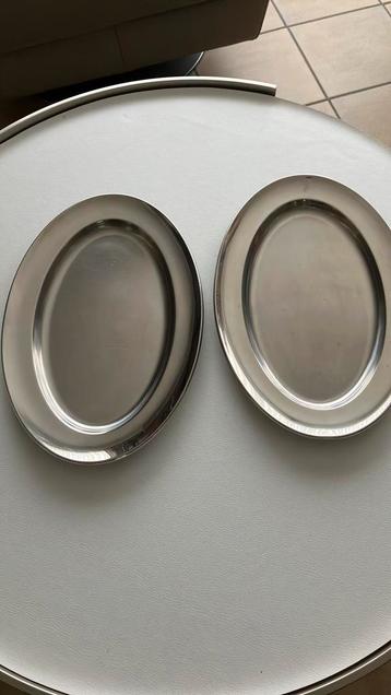 2 schotels Inox 18/8, 42x28 cm beschikbaar voor biedingen
