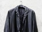 elegante, geklede mantel uit zacht, soepel kwaliteitsleer, Kleding | Heren, Ophalen, Zo goed als nieuw, Maat 56/58 (XL), Zwart