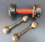 Set/3 antieke dumbells, halters, staal, Antiek en Kunst, Ophalen of Verzenden