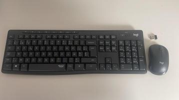 Logitech MK295 Silent - Draadloze muis en toetsenbord, Ergonomique, Azerty, Comme neuf, Enlèvement