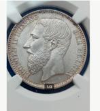 België. Leopold II. 2 Francs 1887 in NGC MS64, Postzegels en Munten, Munten | België, Ophalen of Verzenden
