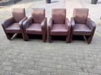 4 stoelen in goede staat de zon geeft geen mooie foto  leder, Maison & Meubles, Chaises, Cuir, Enlèvement ou Envoi