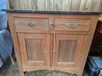 Ancien lavabo en chêne, Enlèvement, Utilisé, Chêne
