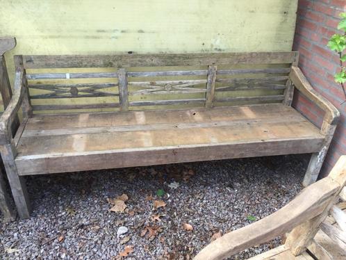 uitverkoop OUDEN Teakhout banken uitzoeken 100,00 EURO, Tuin en Terras, Tuinbanken, Gebruikt, Teakhout, Ophalen