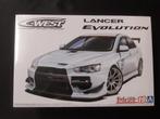 Aoshima Mitsubishi Lancer evo Cwest tuned, Ophalen of Verzenden, Nieuw, Groter dan 1:32, Auto
