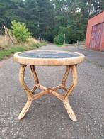 1960s vintage bamboe salontafel formica top Boho, Huis en Inrichting, Ophalen, Gebruikt, 50 tot 100 cm, 50 tot 75 cm