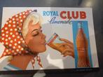 Reclamebordje Royal club limonade 1962, Comme neuf, Enlèvement ou Envoi