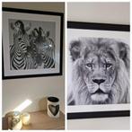 2 cadres photo avec cadre en bois noir imprimé animalier, Maison & Meubles, Accessoires pour la Maison | Peintures, Dessins & Photos