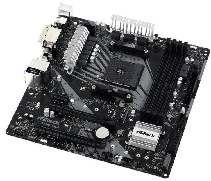 Asrock B450M Pro4-F Micro-ATX AMD AM4, Computers en Software, Moederborden, Zo goed als nieuw, AMD, DDR4, Ophalen of Verzenden