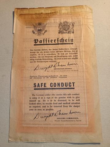 Allied Propaganda: a Surrender Leaflet dropped Normandy 1944 beschikbaar voor biedingen