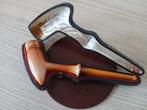 Antieke pijp in originele etui, 19de eeuws, Verzamelen, Rookartikelen, Aanstekers en Luciferdoosjes, Ophalen of Verzenden, Gebruikt